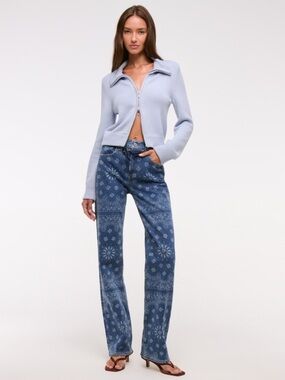 Abercrombie High Rise 90s Relaxed Bandana Print Jeans